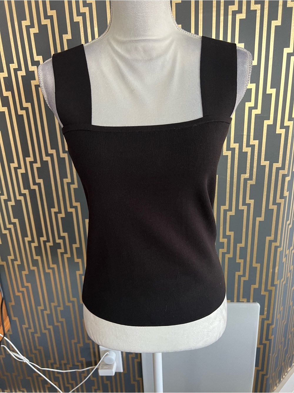 Donna Karan Square-Neck Ribbed Tank
